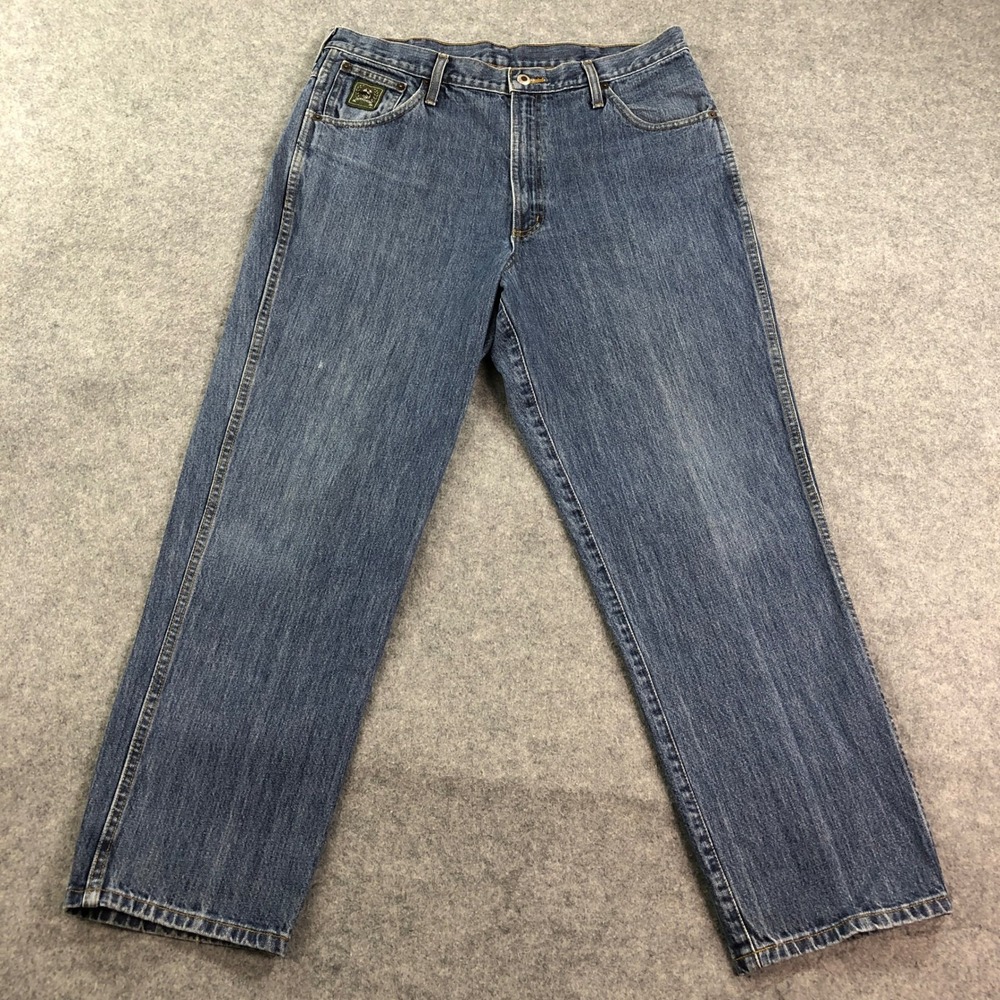 Cinch Mens Jeans 36X30 Straight Leg Blue Medium Wash Regular Fit Green Label